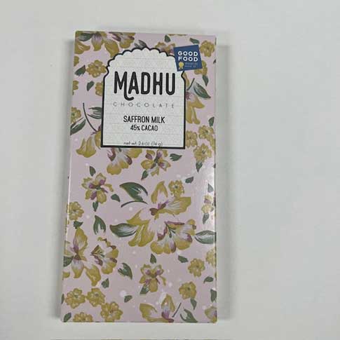 Saffron Milk Chocolate 45% by Madhu Chocolate