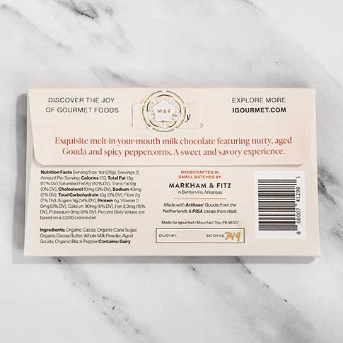Gouda & Peppercorn Milk Chocolate Bar